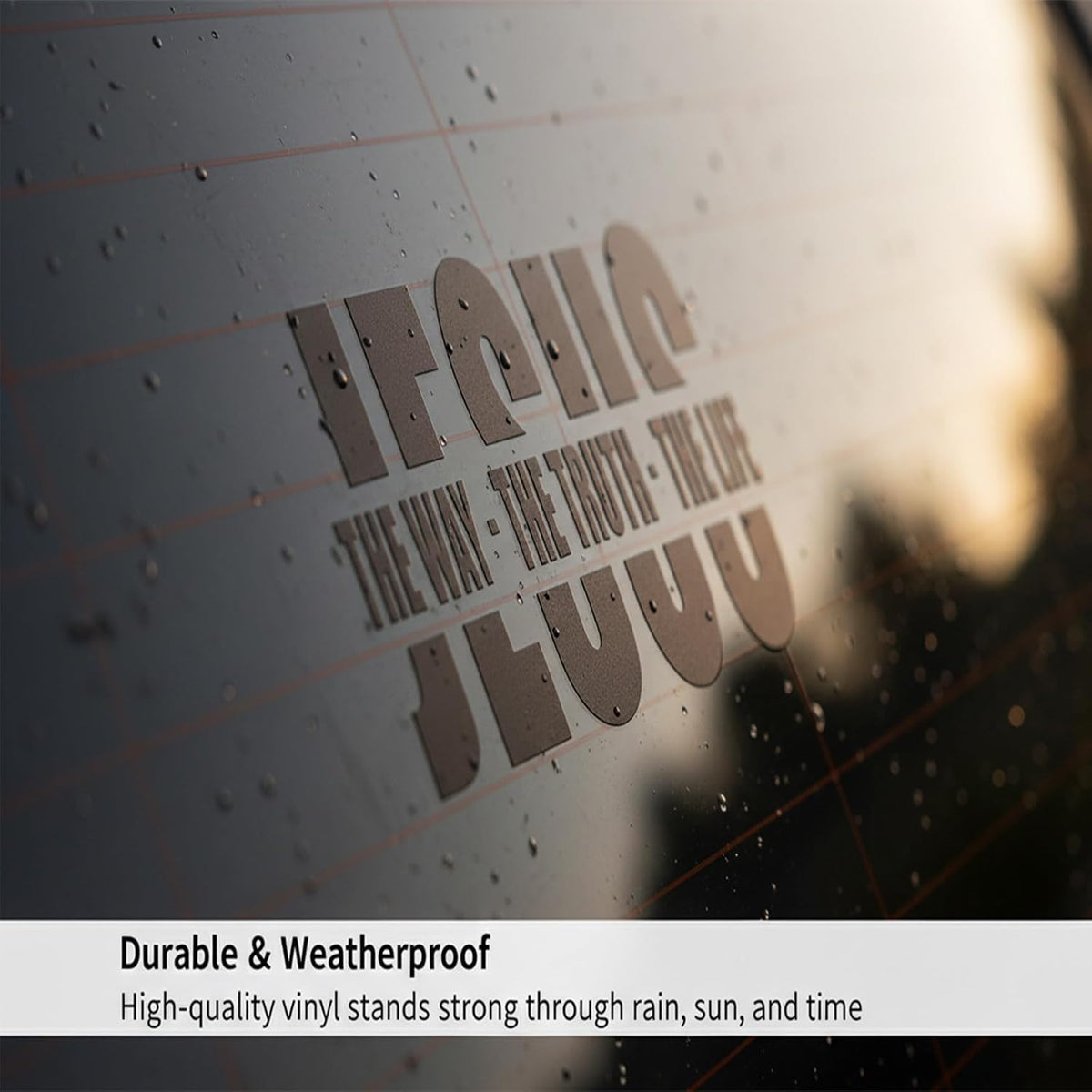 ✝️ Gratisgåvor kan inte skickas vid enskilda köp.✨ JESUS VINYL DECAL - "The Way, The Truth, The Life" Design, Weather-Resistant for Cars and Windows, Easy to Apply and Remove, Perfect for Faith Expression 🙏🚗