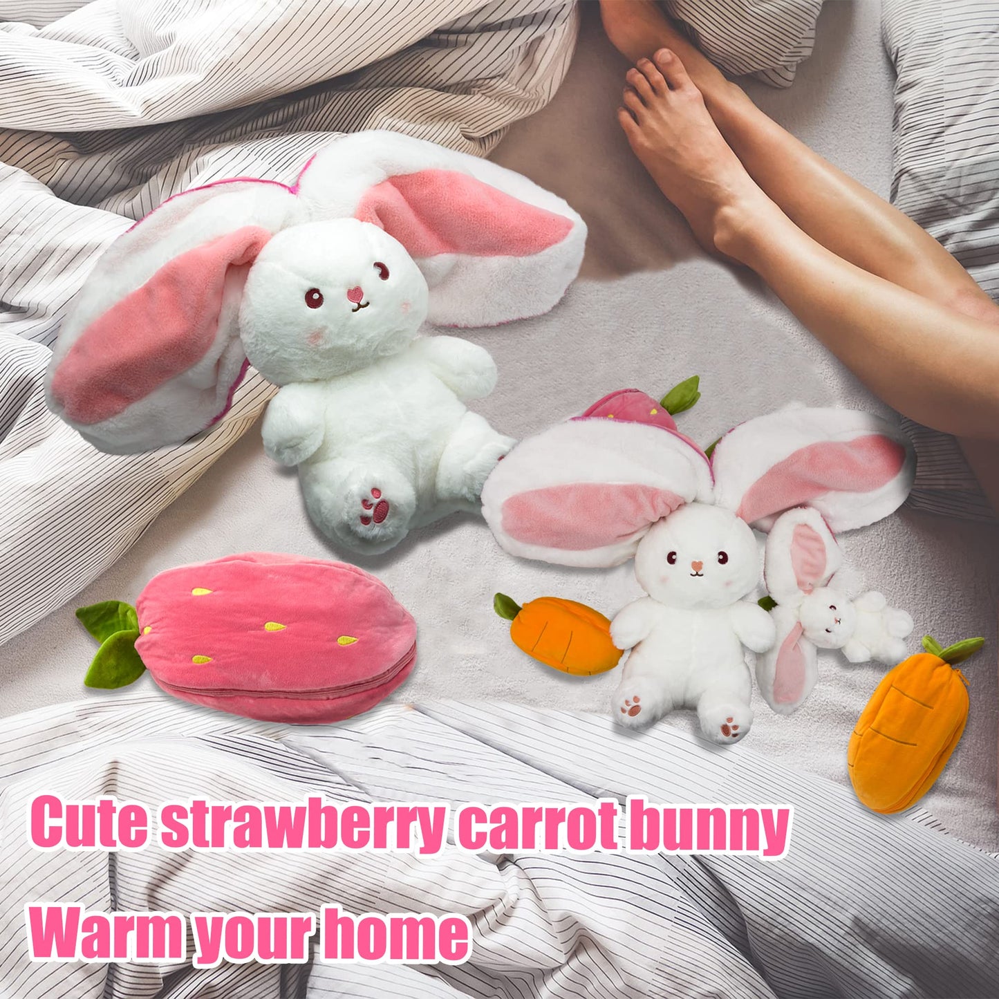 đ„50% rabatt under en begrĂ€nsad tidđ„Strawberry Bunny förvandlades till en liten kanin đ Fruktdocka plyschleksak đ°