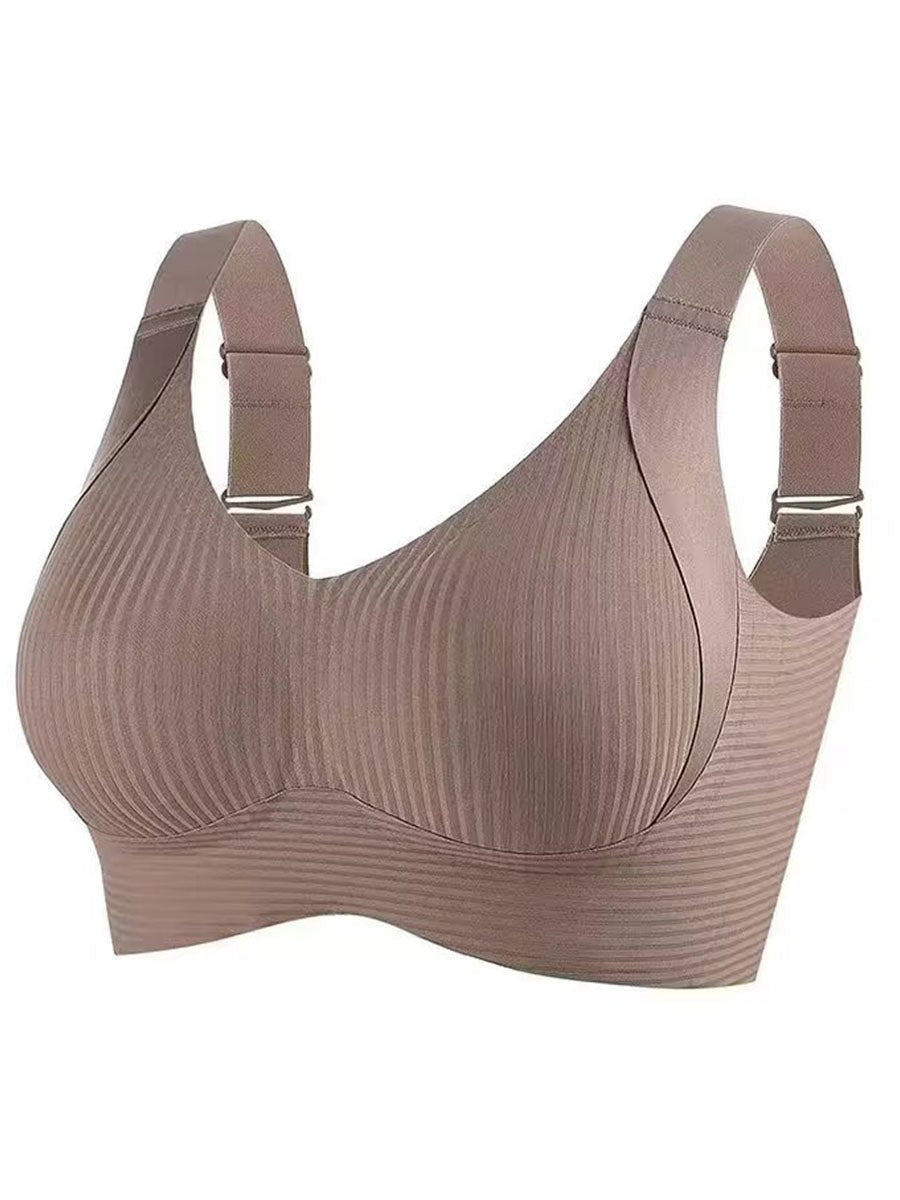 đKöp 1 FĂ„ 3 FörpackningarđRibbad Push Up Justerbar TrĂ„dlös BH för kvinnor
