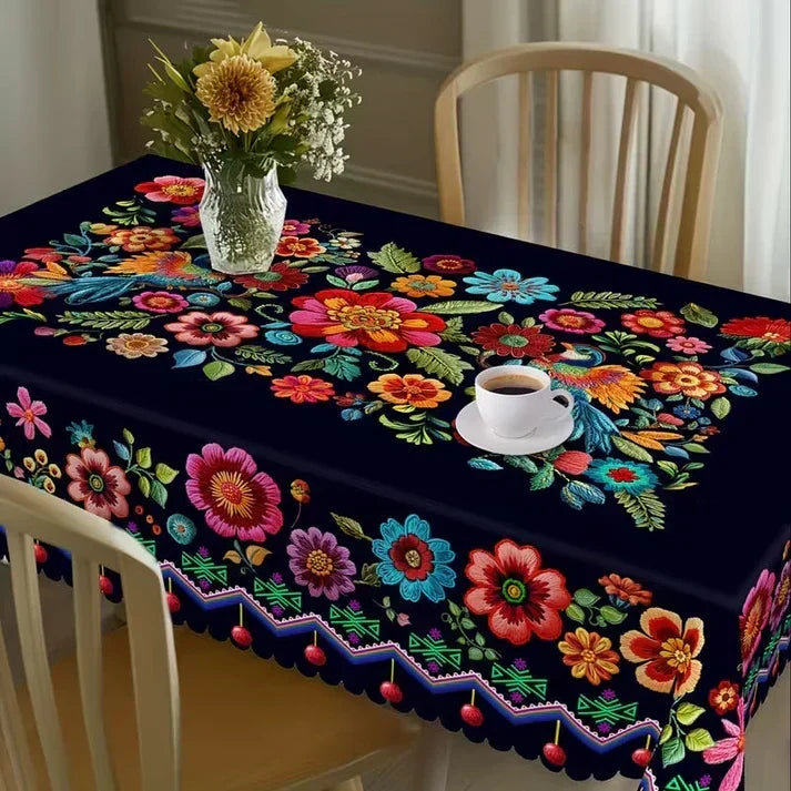 đąđą50% RABATT NU!! â°Mexikansk blommig duk med festongkant đžâš Exotisk elegans och flĂ€cktĂ„lighet!