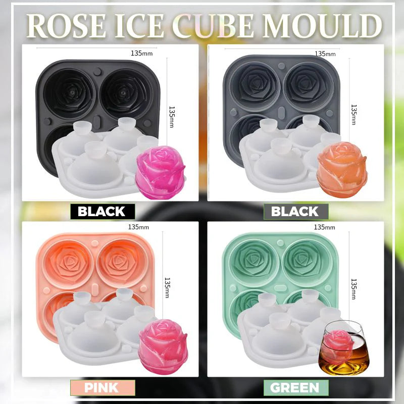 2-pack 3D-isformar i form av rosor