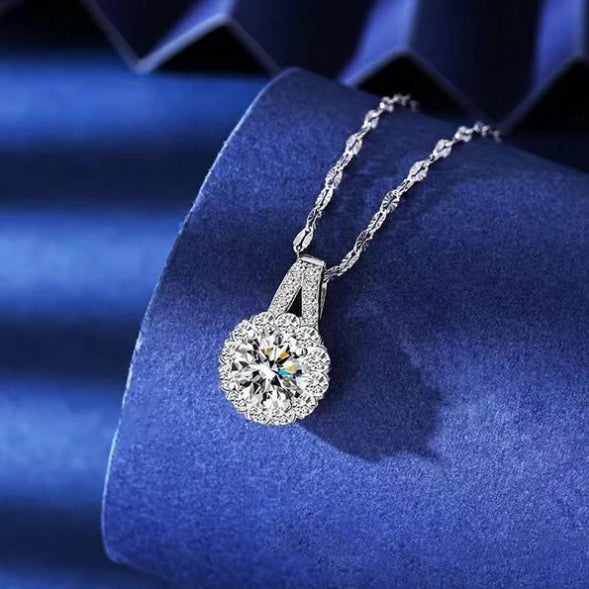 ( 🎁 🌹Alla hjärtans dag heta rea 🌹🎁)🔥 49% RABATT 💕 S925 Sterling Silver Moissanite solros hänge halsband