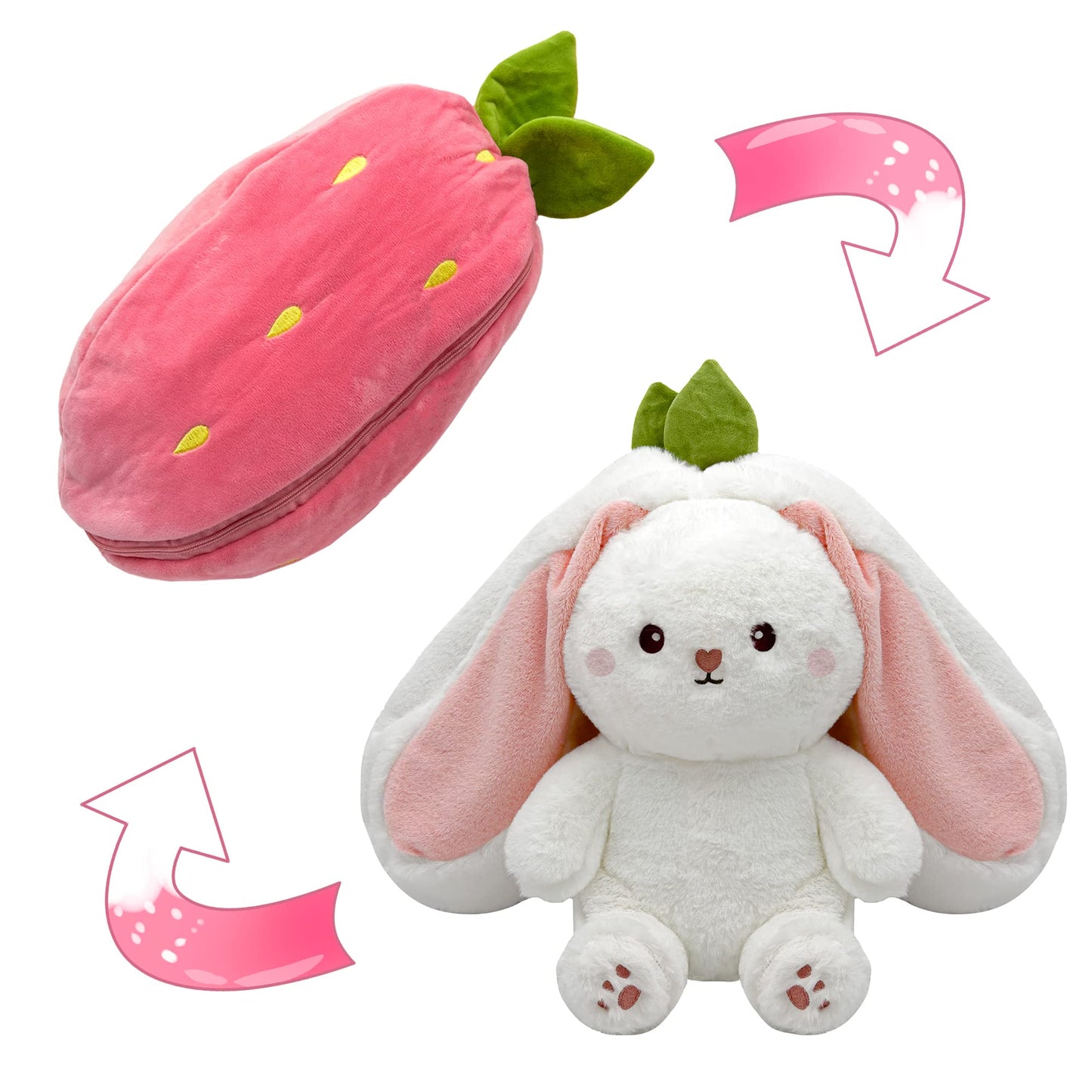 đ„50% rabatt under en begrĂ€nsad tidđ„Strawberry Bunny förvandlades till en liten kanin đ Fruktdocka plyschleksak đ°