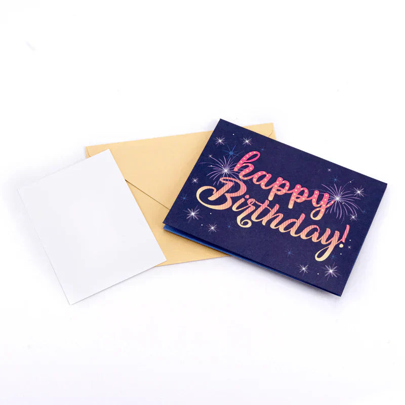 🔥Beste gave 49% RABATT🎁Fyrverkeri pop-up kake med lys og musikk, bursdagskort gave