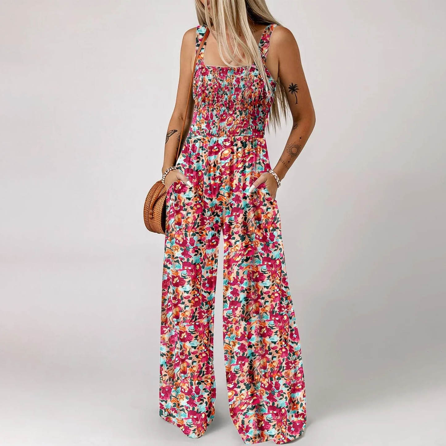 đ„đNyhet 50 % RABATTđ„đŒJumpsuits för kvinnor med casual tryck och Ă€rmlösa overaller