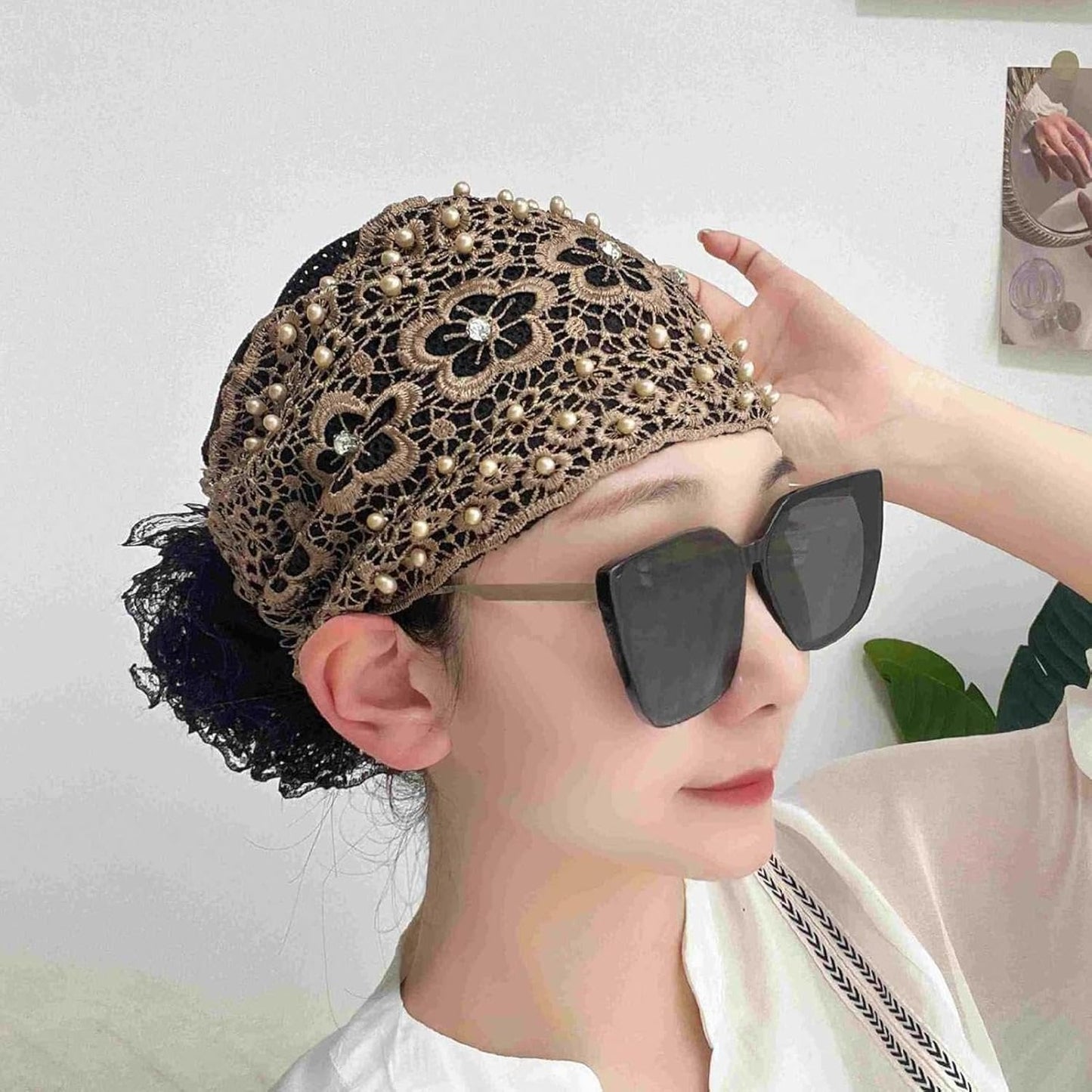 đ„Plum Blossom Hollow Beaded Wide Pannband