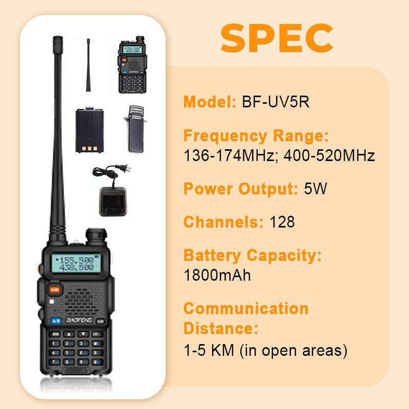 ⏰ Endast nu 50% rabatt!🔥📡 UV-5R Hamradio Långdistans UV5R Two-Way Radio Dualband Walkie-Talkie
