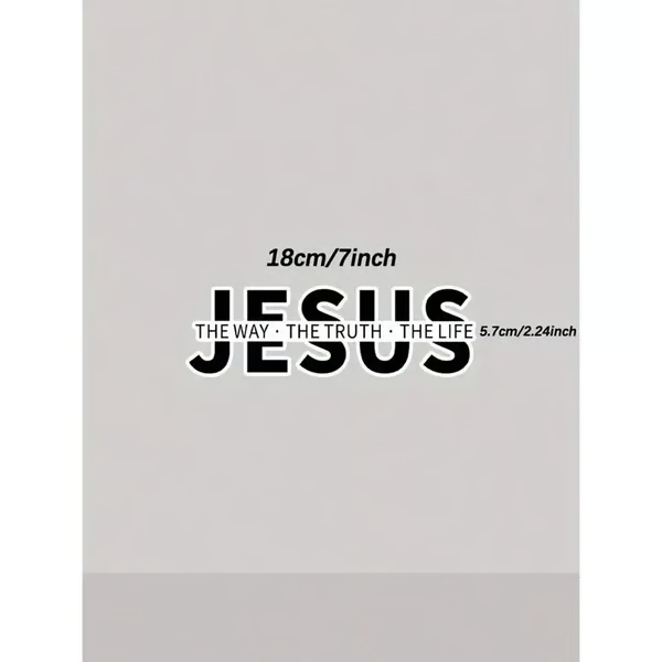 ✝️ KÖP 2 FÅR 3! 🚗 VINYLDEKAL "VÄGEN, SANNINGEN OCH LIVET" - Religiös Bilsmyckning med Hållbar Klevering, Lätt att Applicera och Ta Bort, Mått 15x10 cm 🙏✨