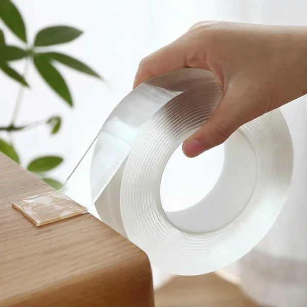 đ„Icke-mĂ€rkande transparent nanokardborreband, Ă„teranvĂ€ndbar dubbelhĂ€ftande tejp