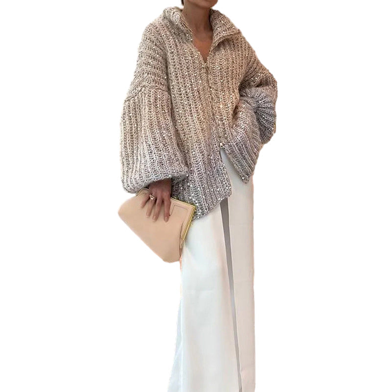đ
Early Xmas Sales - 50% OFFđStickad tröja med monokromatiska paljetter-Free Shipping