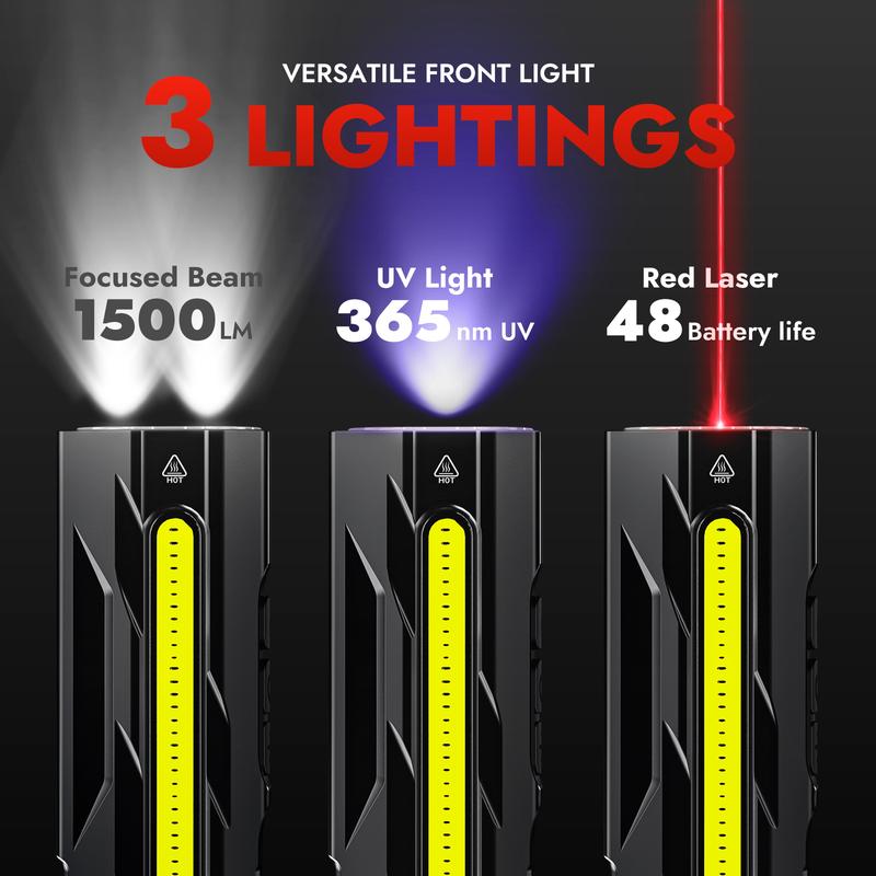 đŠ 50% RABATT đ§Č | Magnetisk Multifunktions-LED-lampa â 1500 Lumen, UV-ljus & Röd Laser