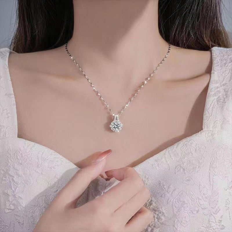 ( 🎁 🌹Alla hjärtans dag heta rea 🌹🎁)🔥 49% RABATT 💕 S925 Sterling Silver Moissanite solros hänge halsband
