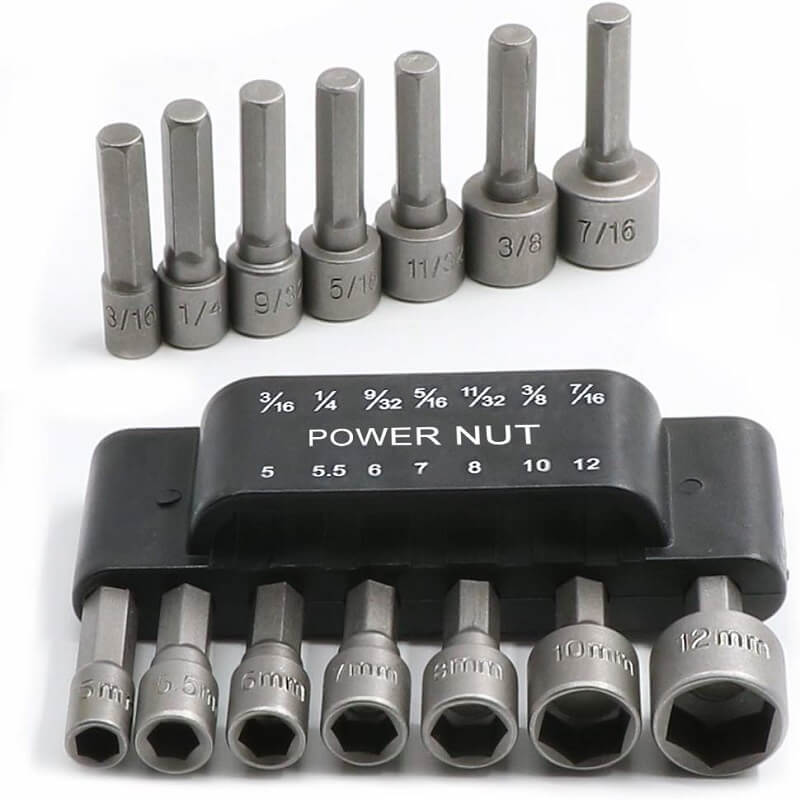 Set med 14 motoriserade mutterdragare