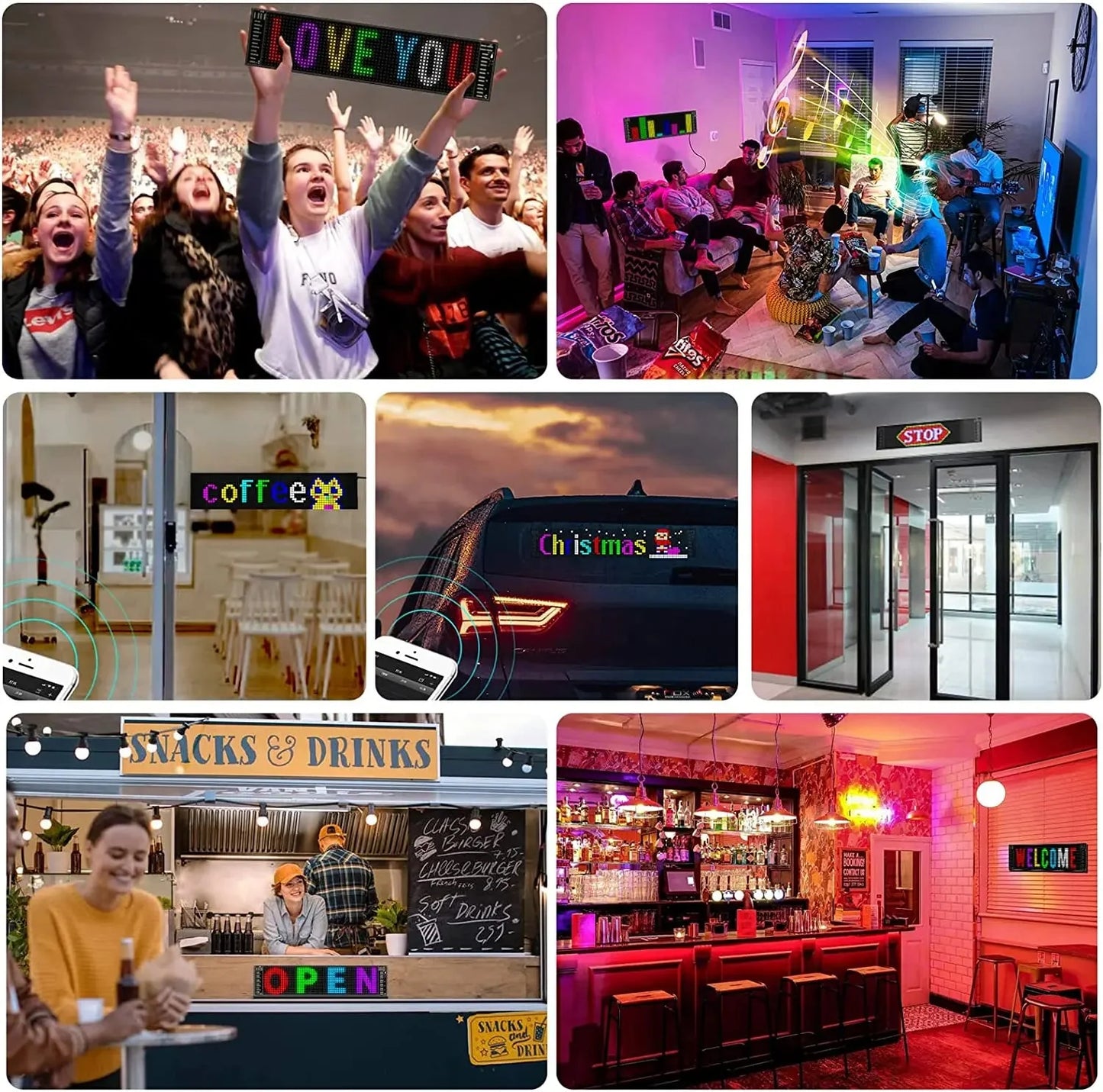 Fordon Bluetooth LED flexibel display