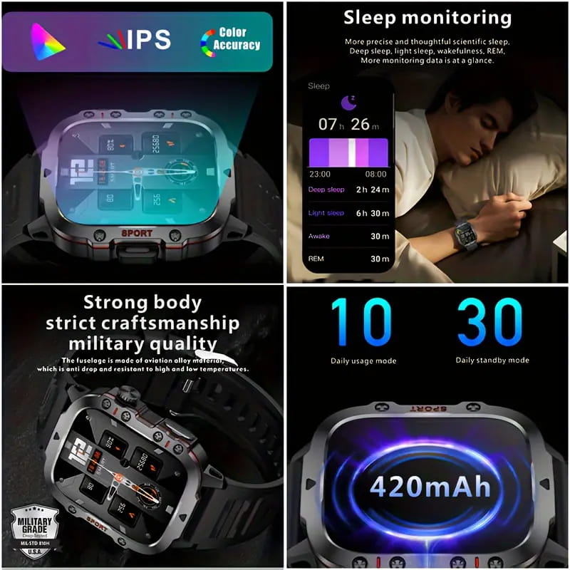 đ„Robust smart klocka för utomhusbruk - 100+ sportmodiâïž