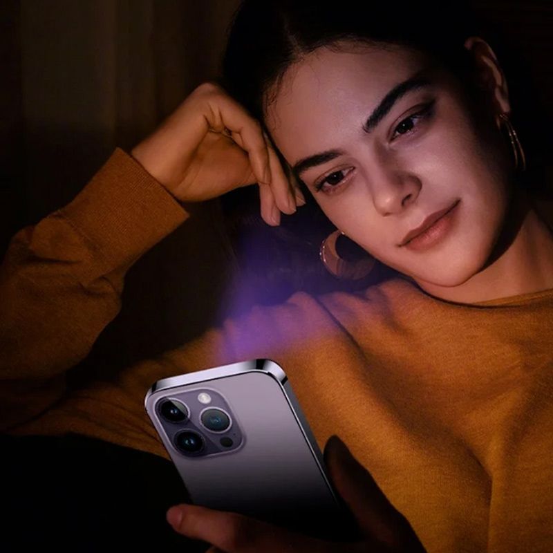 Snabbt applicerbart, dammsäkert skärmskydd mot blått ljus för iPhone