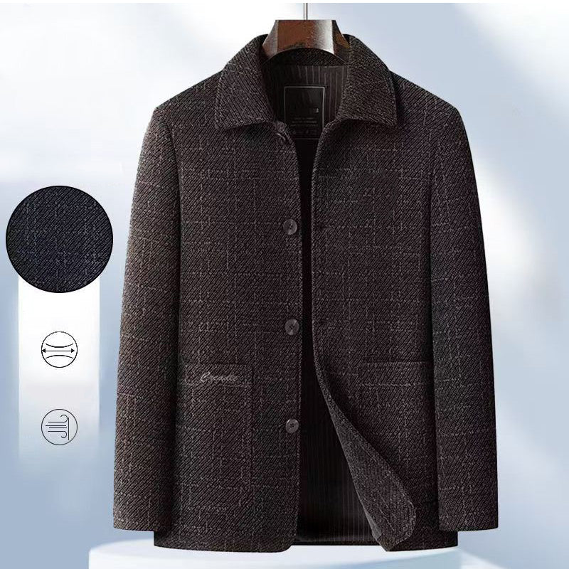 Högkvalitativ tjock Chenille Button Down Jacket för män