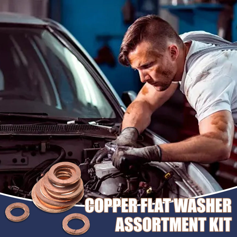 đ100/200 PCS Koppar platt bricka sortiment kit