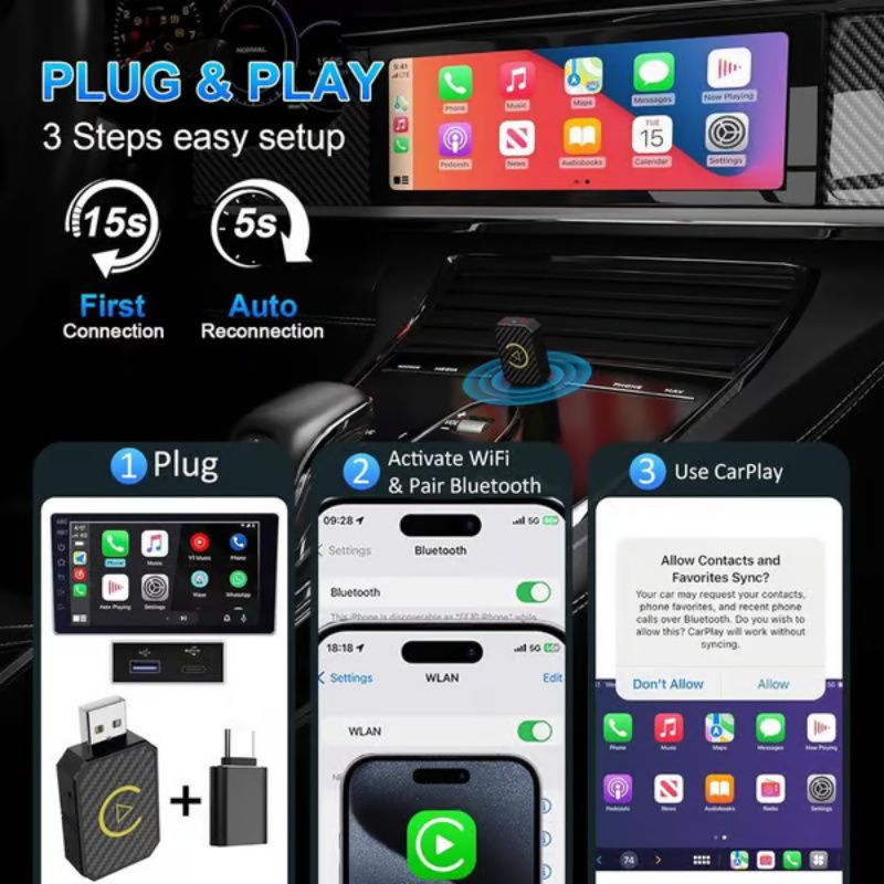 Mini Trådlös CarPlay-adapter🔥