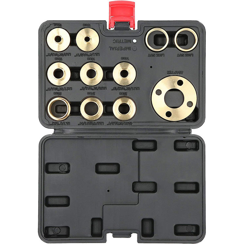 11PCS Mässing Router Mall Guide Sleeve Kit