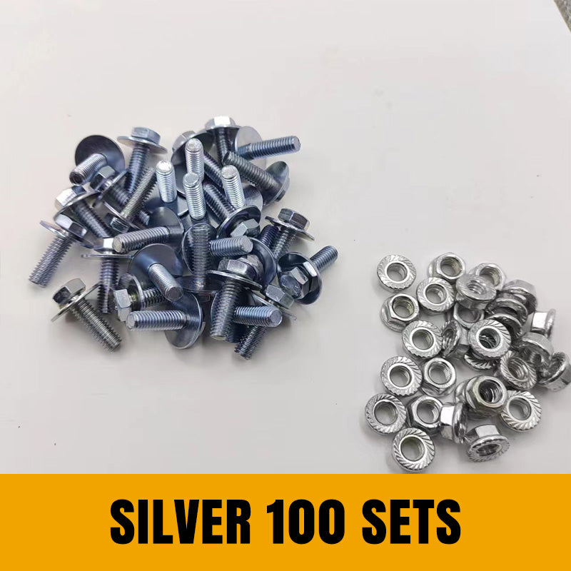 M6x24mm sexkantsflänsskruv- och muttersats för bil