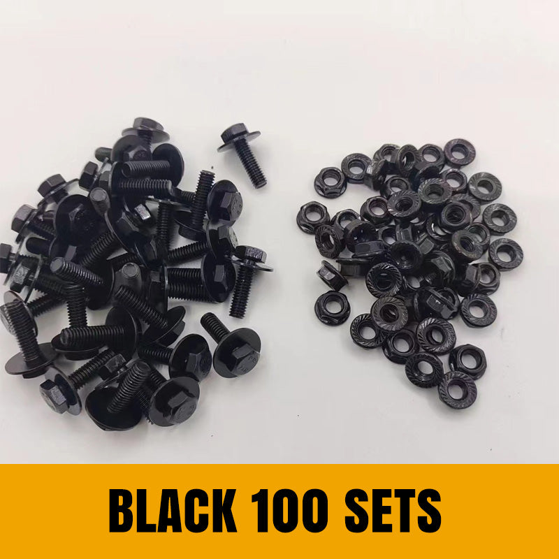 M6x24mm sexkantsflänsskruv- och muttersats för bil