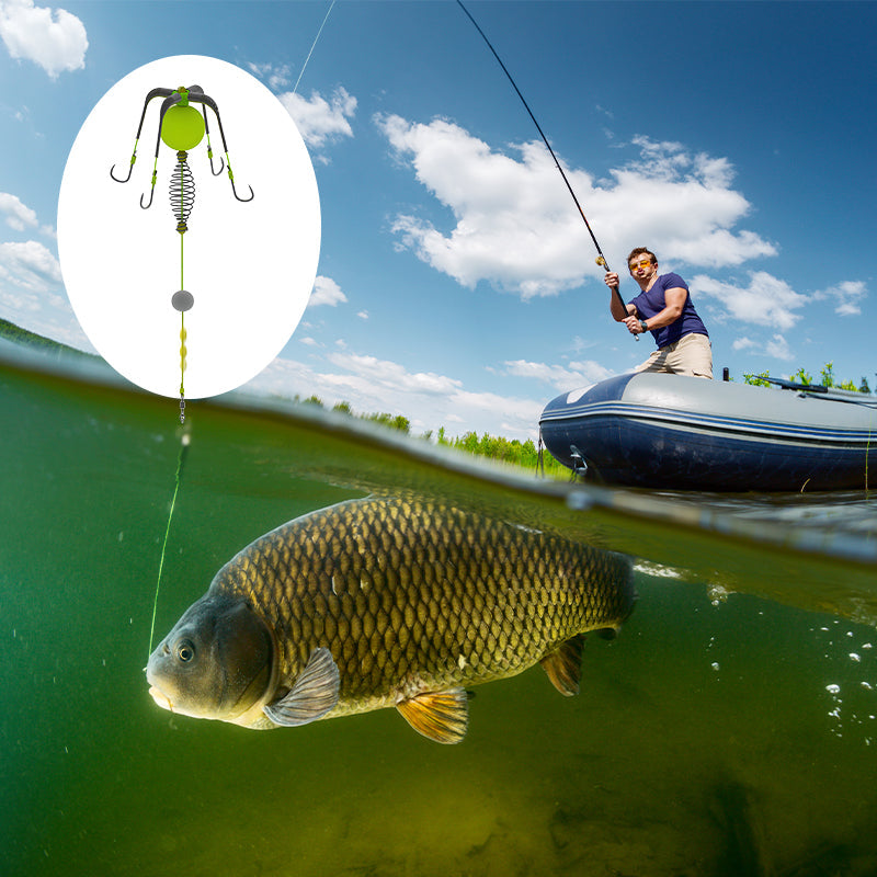 Anti-Tangle fiskeset med fyra krokar