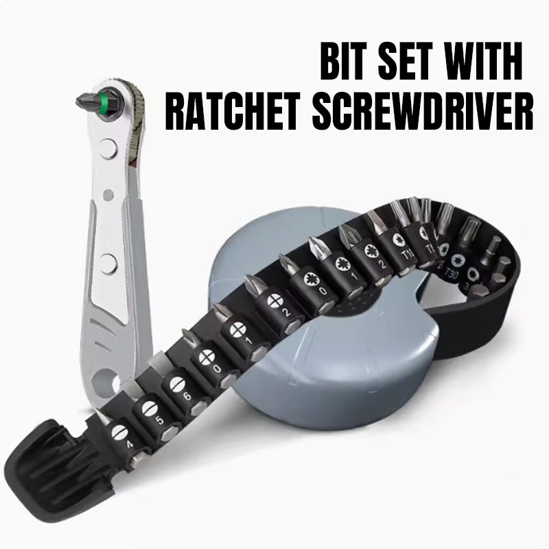 🔧Bærbart magnetisk bits- og skralle-skrutrekkersett - 21 deler