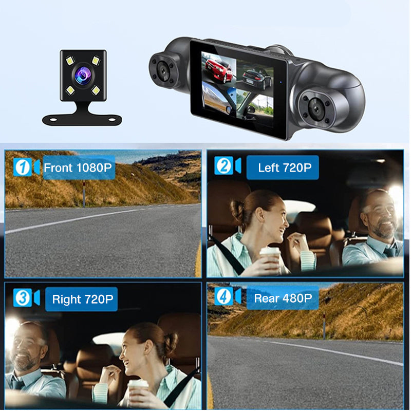 1080p 4-kanals bilkamera med G-sensor