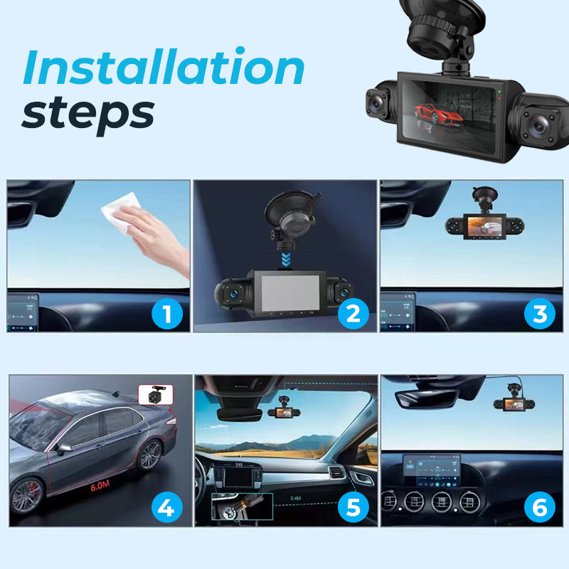 1080p 4-kanals bilkamera med G-sensor