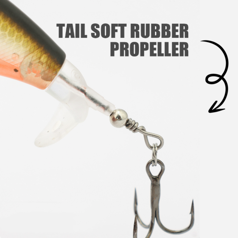 đ„Bionisk fiskelock med 3 fiskekrokar och 360° propellerblad