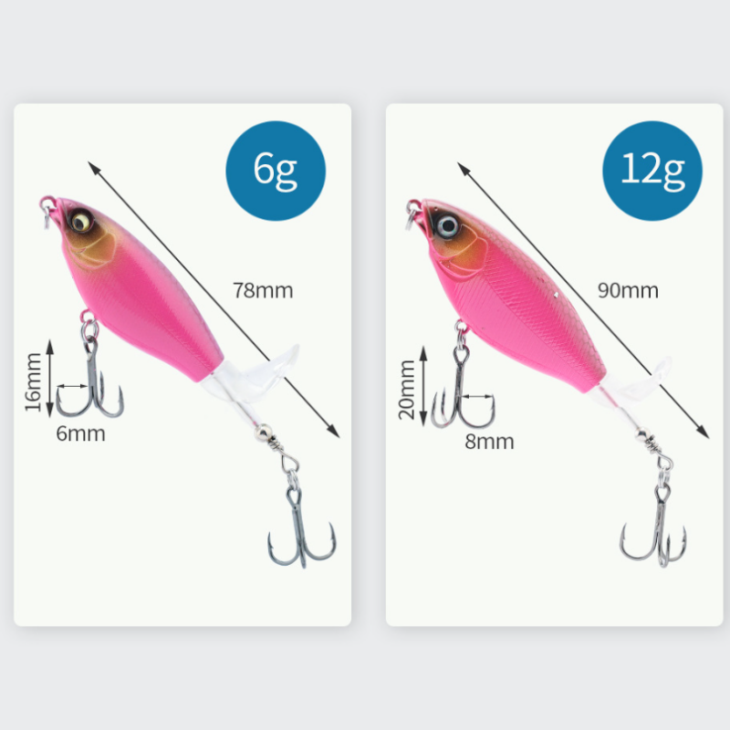 đ„Bionisk fiskelock med 3 fiskekrokar och 360° propellerblad