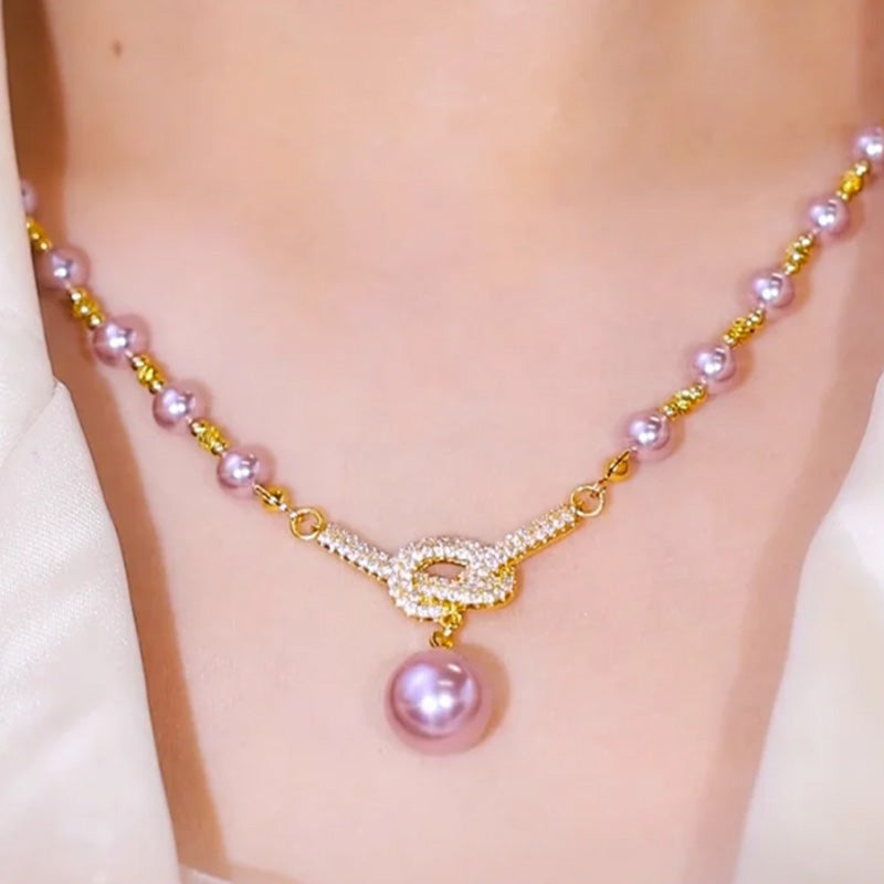 Elegant halsband med simulerad pärla för kvinnor