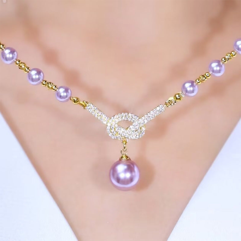 Elegant halsband med simulerad pärla för kvinnor
