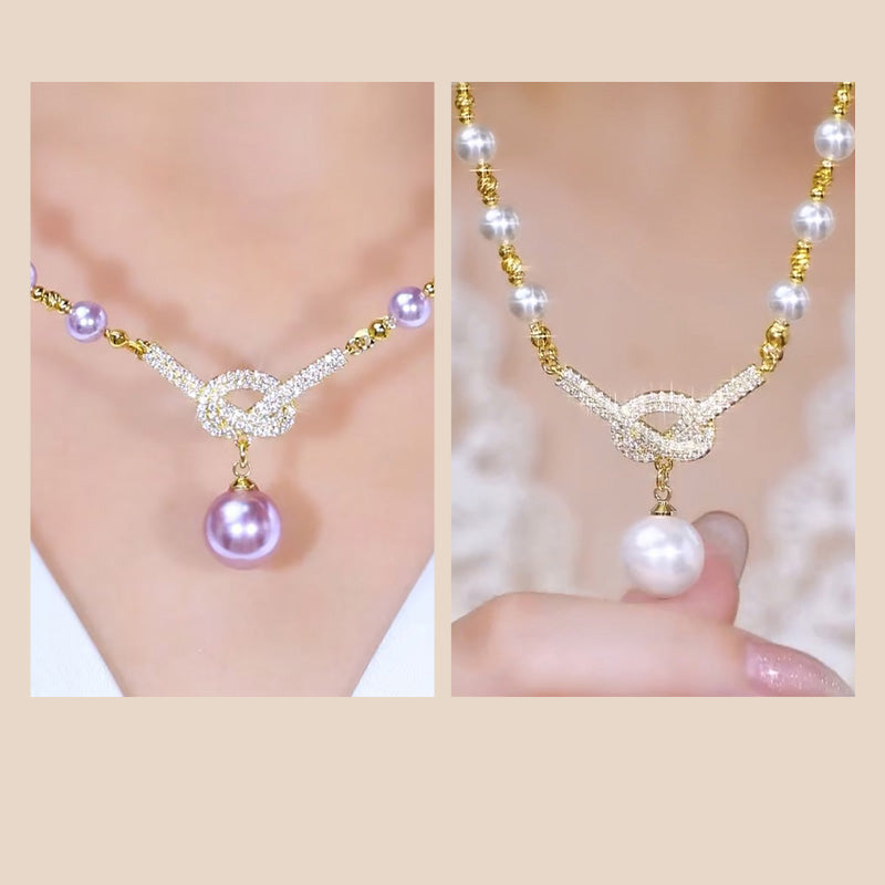 Elegant halsband med simulerad pärla för kvinnor