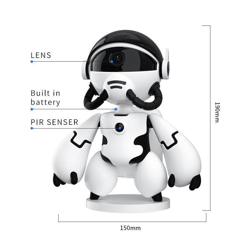 đ„T3 Robot LĂ„geffekts PIR-kamera 360 Pan Tilt Head WiFi TrĂ„dlös kamera Ultra HD 4K Personifierad Kreativ