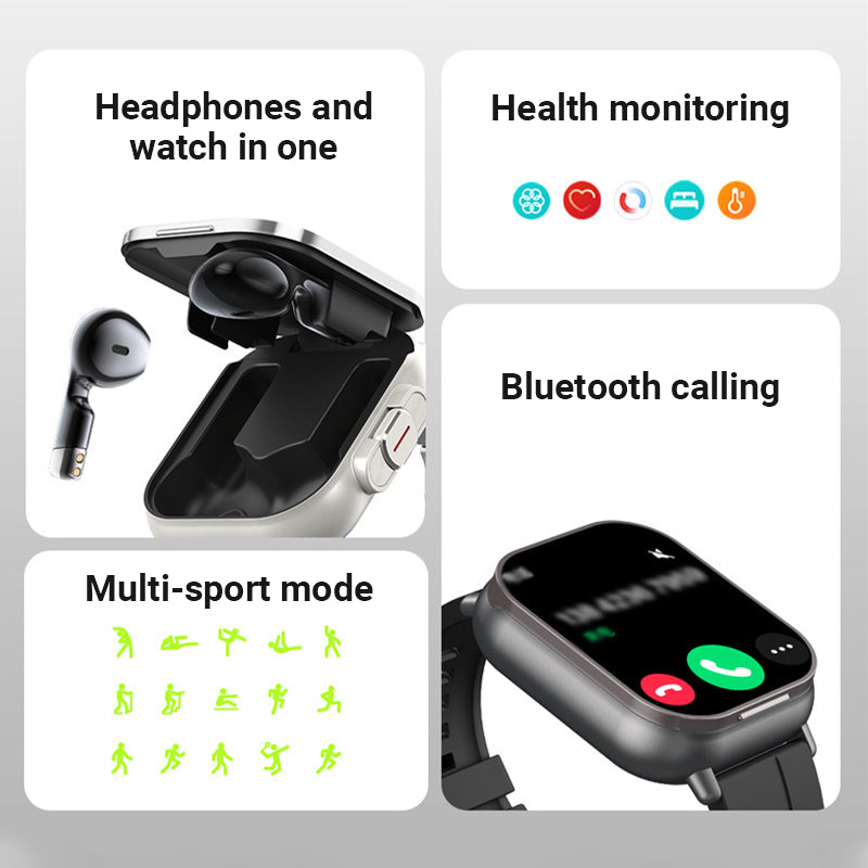 đ„Ny ankomst 202đ„2-i-1 Bluetooth-hörlurar Smartwatch