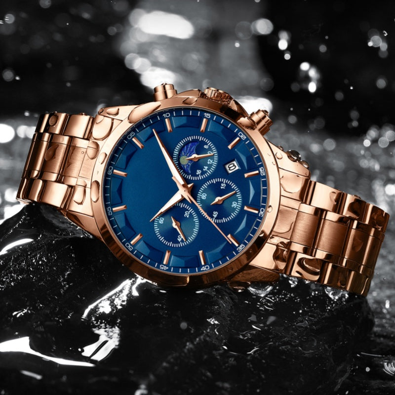 ⌛Mäns Quartz rostfritt stål klocka