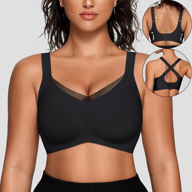 đ„FĂ„ 49% rabatt för dig! đKvinnors trĂ„dlösa V-ringad mesh sömlös push-up-bh
