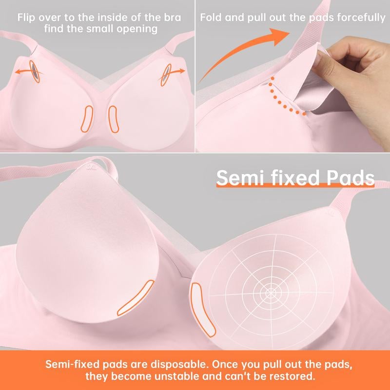 đ„FĂ„ 49% rabatt för dig! đKvinnors trĂ„dlösa V-ringad mesh sömlös push-up-bh