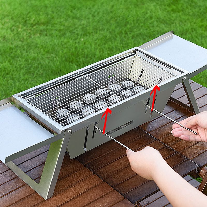 đ„Den hopfĂ€llbara utomhusgrillen i rostfritt stĂ„l