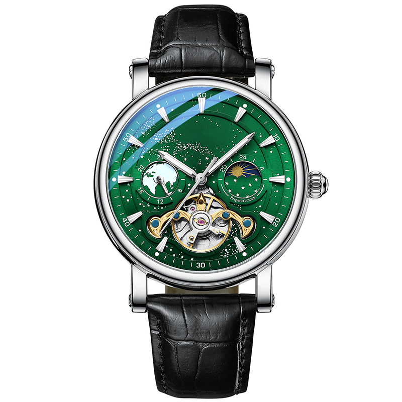 đ„Lyxig automatisk Luminous Starry Sky-klocka för mĂ€n