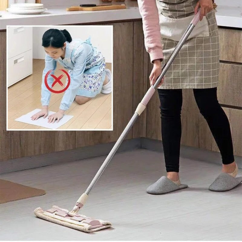 đVarm försĂ€ljning 50% rabatđ„Flatmopp med rostfritt stĂ„lhandtag med Ă„teranvĂ€ndbara tvĂ€ttbara moppdukar