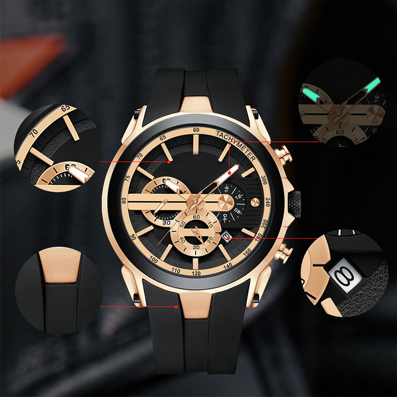 đ„Sport Style Luminous Silikonarmband VattentĂ€t klocka