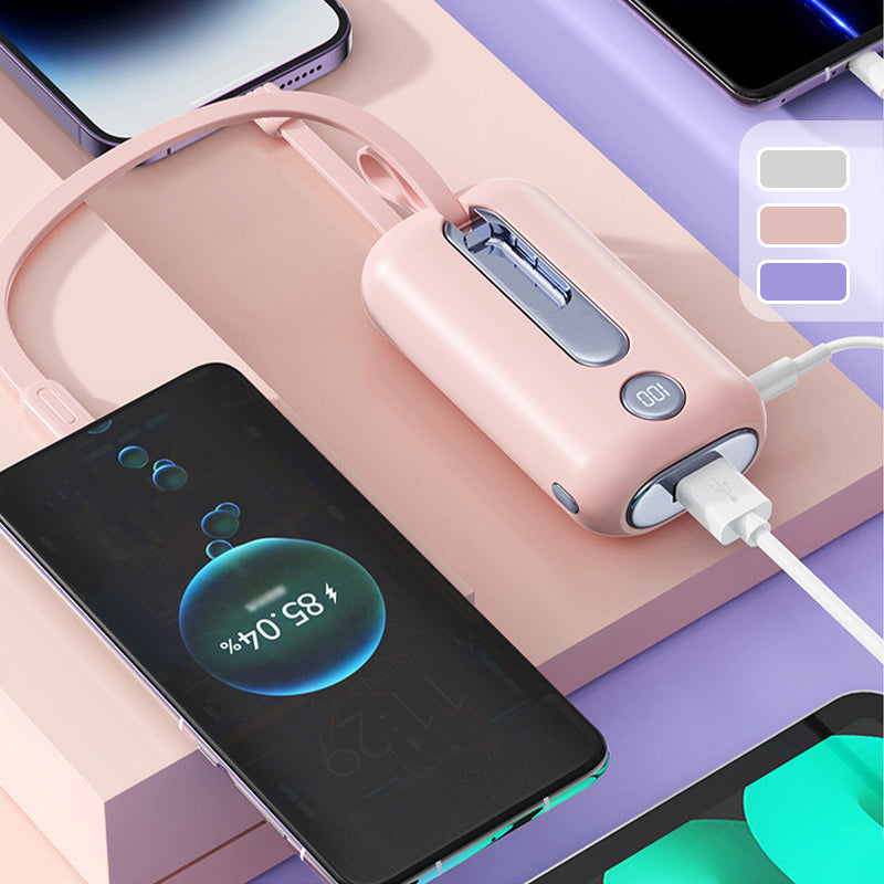đ±Supersnabb laddningsbar powerbank med inbyggda kablarâš50 procent prisreduktion under en begrĂ€nsad tidâš