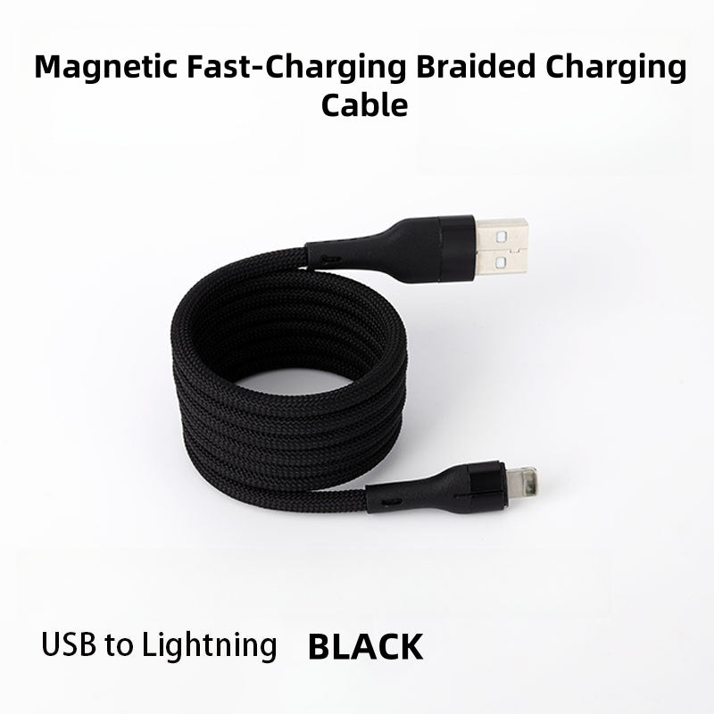 đ„Magnetisk snabbladdningskabel med flĂ€tad design och multikompatibilitet
