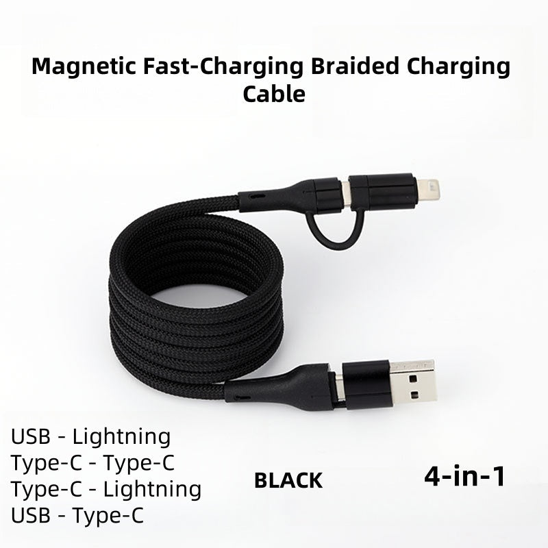 đ„Magnetisk snabbladdningskabel med flĂ€tad design och multikompatibilitet