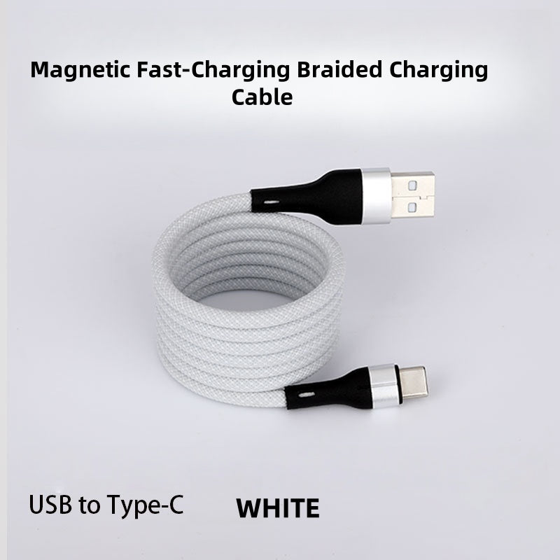 đ„Magnetisk snabbladdningskabel med flĂ€tad design och multikompatibilitet
