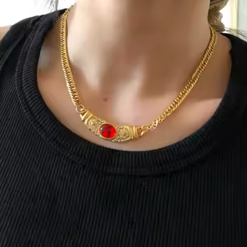 đ„Shiny Zircon Pendant Necklace in Stainless Steel