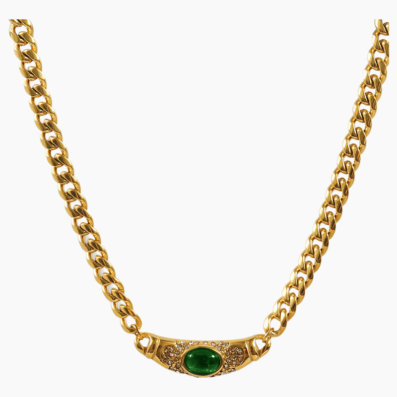 đ„Shiny Zircon Pendant Necklace in Stainless Steel